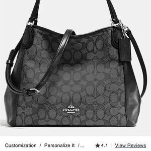 Coach Black and Gray Signature Shoulder Bag